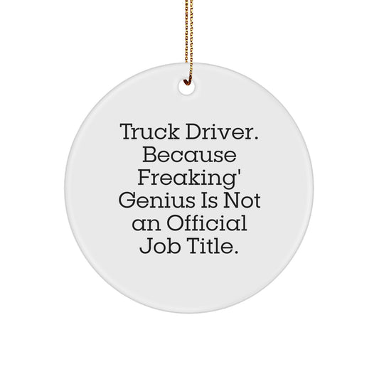 Christmas Unique Gift for Her Truck Driver Ornament Present Freaking genius - Image 1