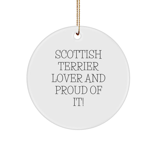 Funny Scottish Terrier Dog Circle Ornament Gifts for Scottish Terrier Lover, Gifts from Men to Women, Family, Friends, Coworkers, Christmas Unique Gifts - Image 1