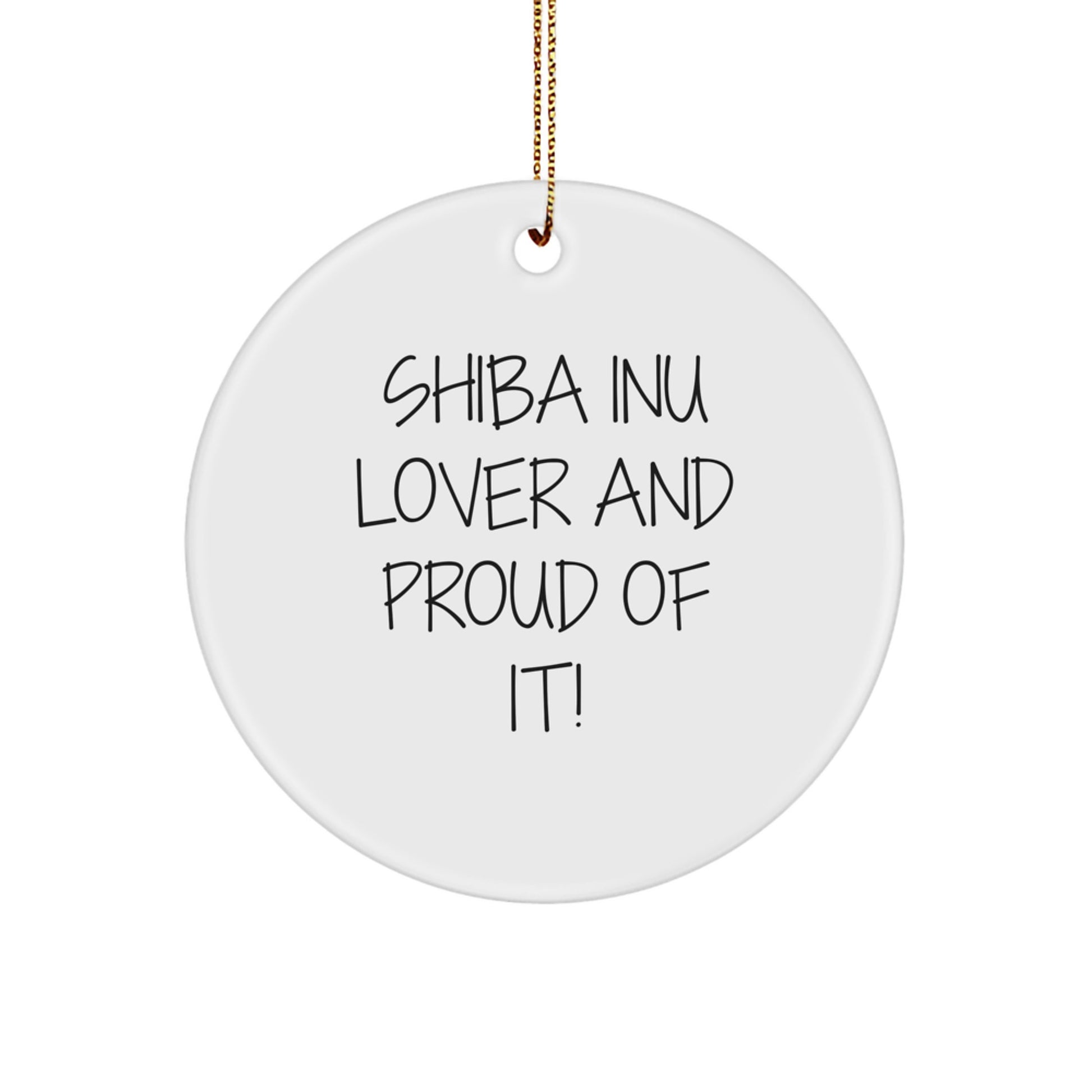 Funny Shiba Inu Dog Lover Gifts from Friends for Christmas Unique Shaped Circle Ornament - Image 1