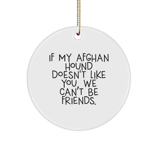 Funny Afghan Hound Dog Christmas Unique Gifts from Friends, Circle Ornament for Afghan Hound Dog Lovers, Unique Christmas Unique Gift Ideas for Family, Funny Friends Gifts for Afghan Hound Dog Owners - Image 1
