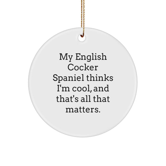 Funny English Cocker Spaniel Dog Circle Ornament Gifts from Men to English Cocker Spaniel Dog Lovers for Christmas Unique Decorations - Image 1