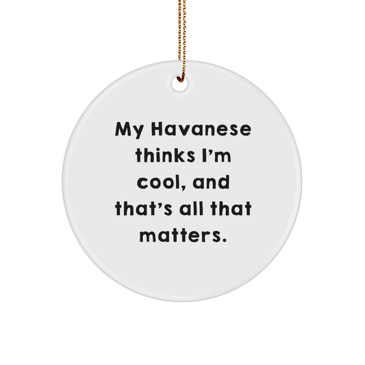 Funny Havanese Dog Circle Ornament Christmas Unique Gifts from Family to Friends - Image 1