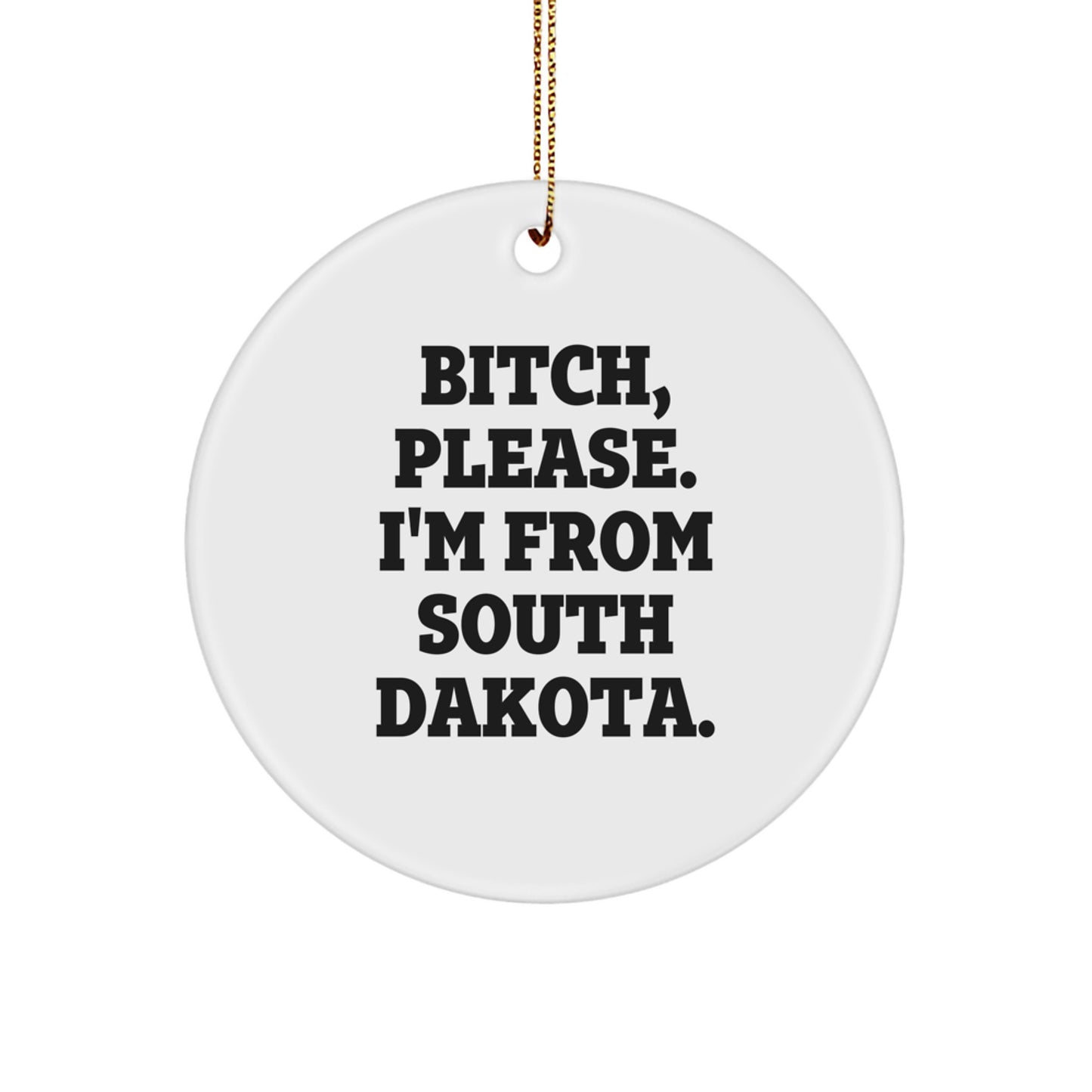 South Dakota Circle Ornament Funny Quote Gifts from Friends and Family for Christmas - Image 1