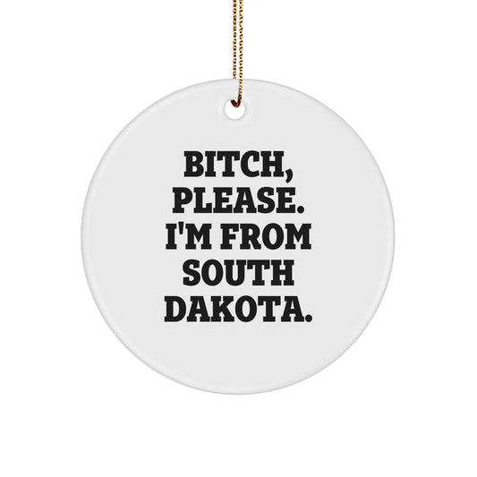 South Dakota Circle Ornament Funny Quote Gifts from Friends and Family for Christmas - Image 1