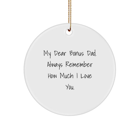 Christmas Gift for Bonus Dad Ornament Present – 'My Dear Bonus Dad' - Image 1