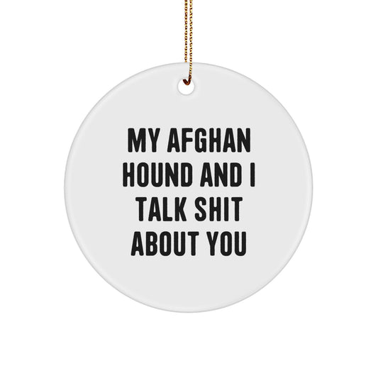 Funny Afghan Hound Dog Circle Ornaments for Christmas Unique Gifts from Friends to Family - Image 1