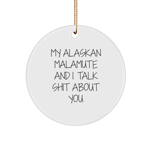 Funny Alaskan Malamute Dog Circle Ornament for Christmas Unique Gifts from Friends - Image 1