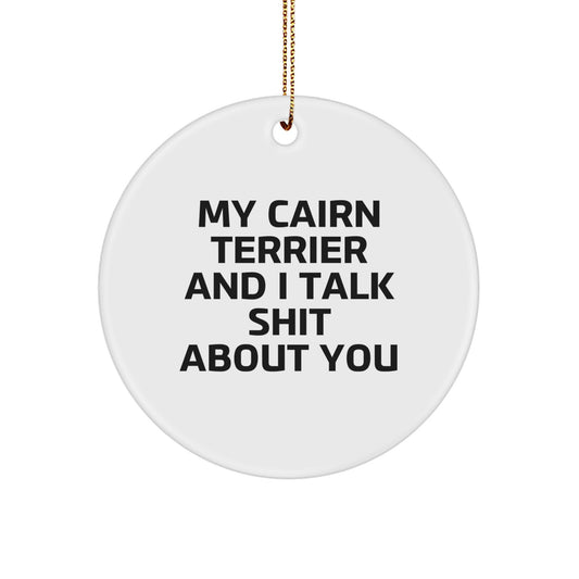 Christmas Gift for Her Cairn Terrier Circle Ornament Present - Image 1