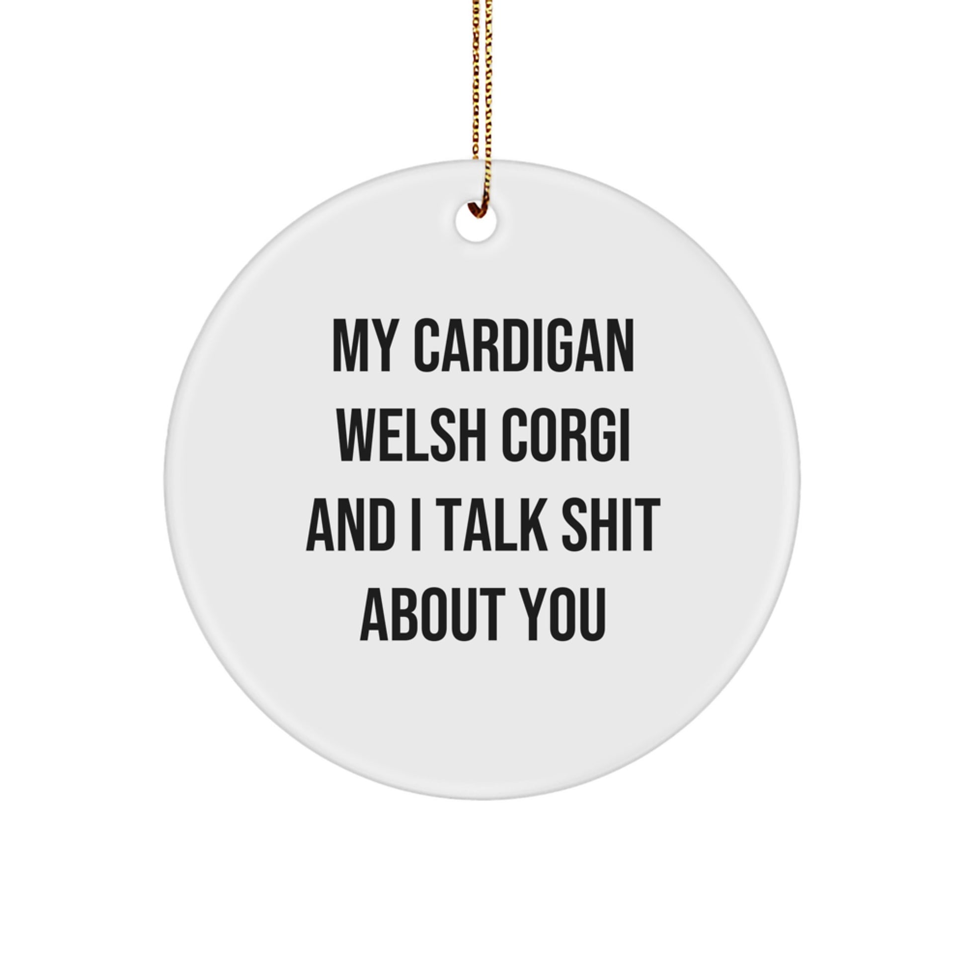 Christmas Gift for Her Cardigan Welsh Corgi Circle Ornament Present - Image 1