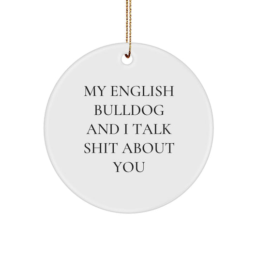 English Bulldog Keepsake Christmas Ornament for Him Surprise Bright Gift - Image 1