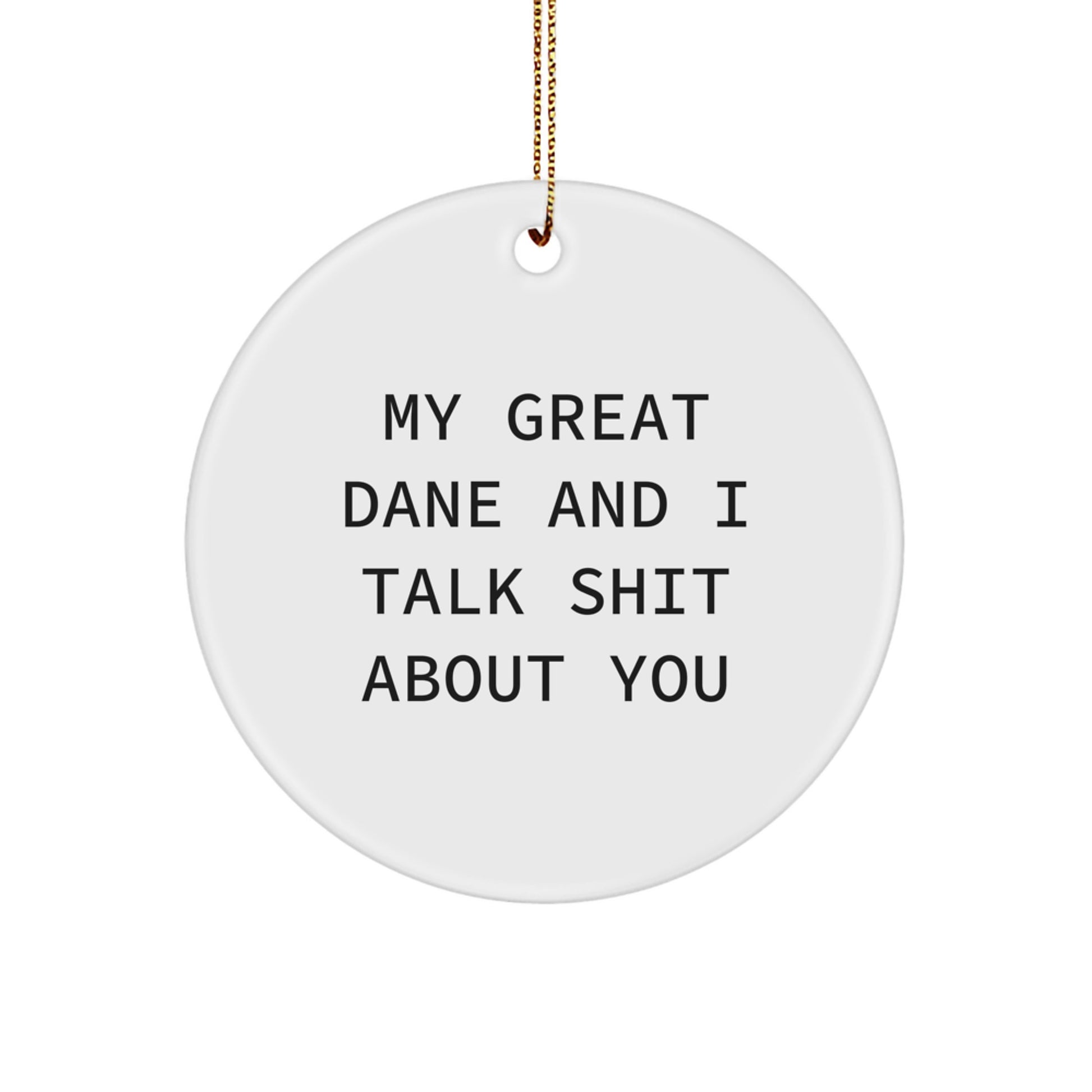 Funny Great Dane Dog Circle Ornament Gifts from Friends, Great Dane Dog Lover Christmas Decorations, Unique Circle Shaped Ornament for Great Dane Dog Owners - Image 1