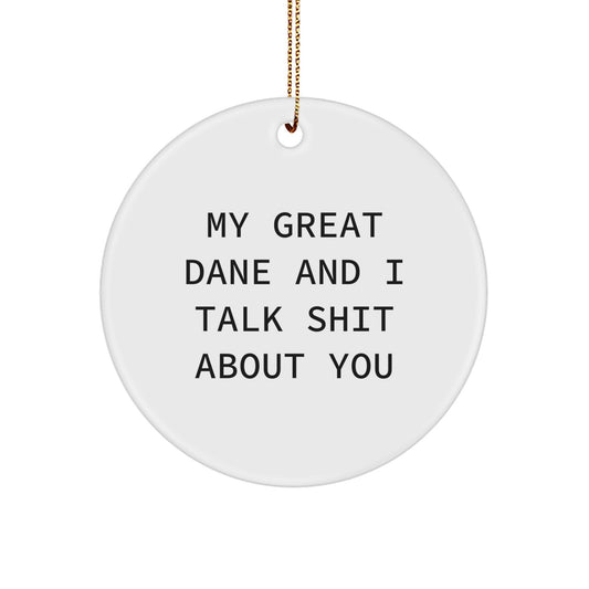 Funny Great Dane Dog Circle Ornament Gifts from Friends, Great Dane Dog Lover Christmas Decorations, Unique Circle Shaped Ornament for Great Dane Dog Owners - Image 1