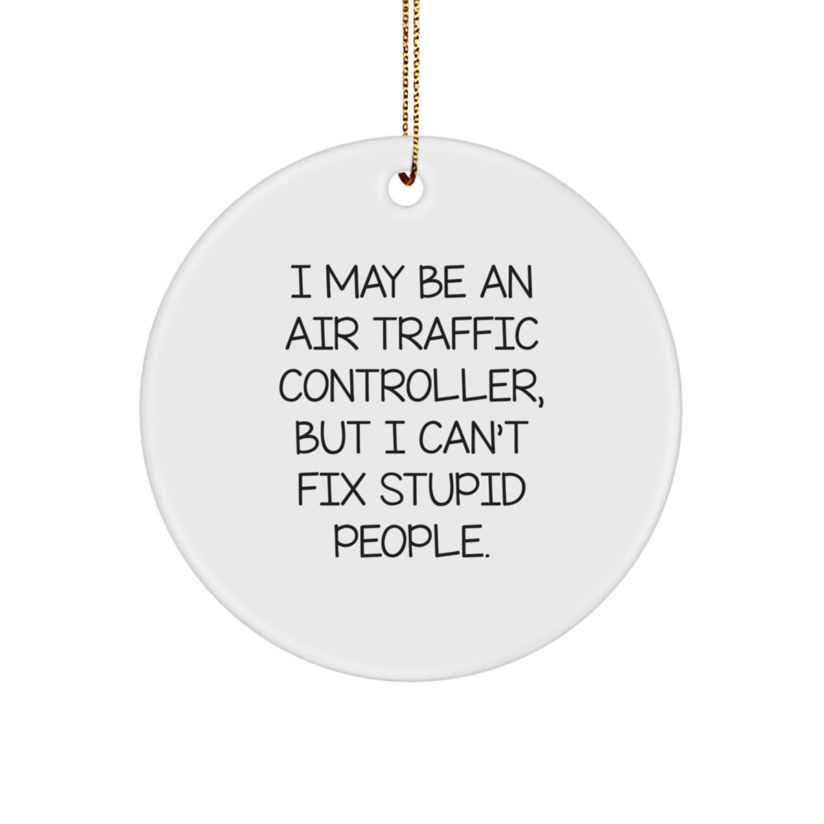 Christmas Gift Surprise for Teens Air Traffic Controller Circle Ornament - Image 1