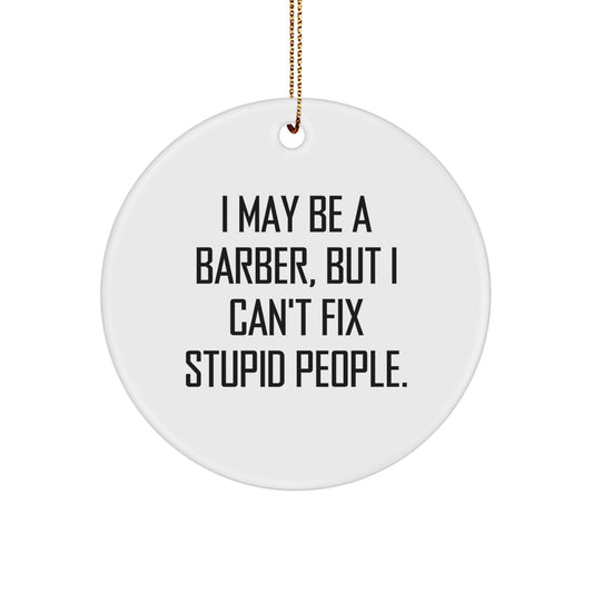 Barber Favorite Circle Ornament for Kids Christmas Gift - Image 1