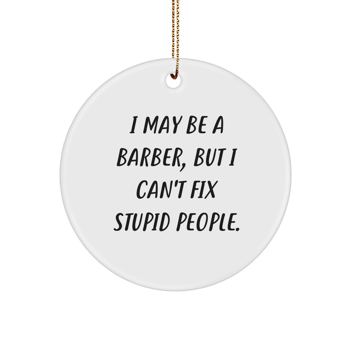 Christmas Gift for Roommates Collectible Barber Circle Ornament - Image 1