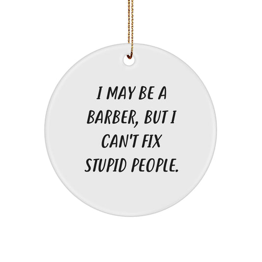 Christmas Gift for Roommates Collectible Barber Circle Ornament - Image 1