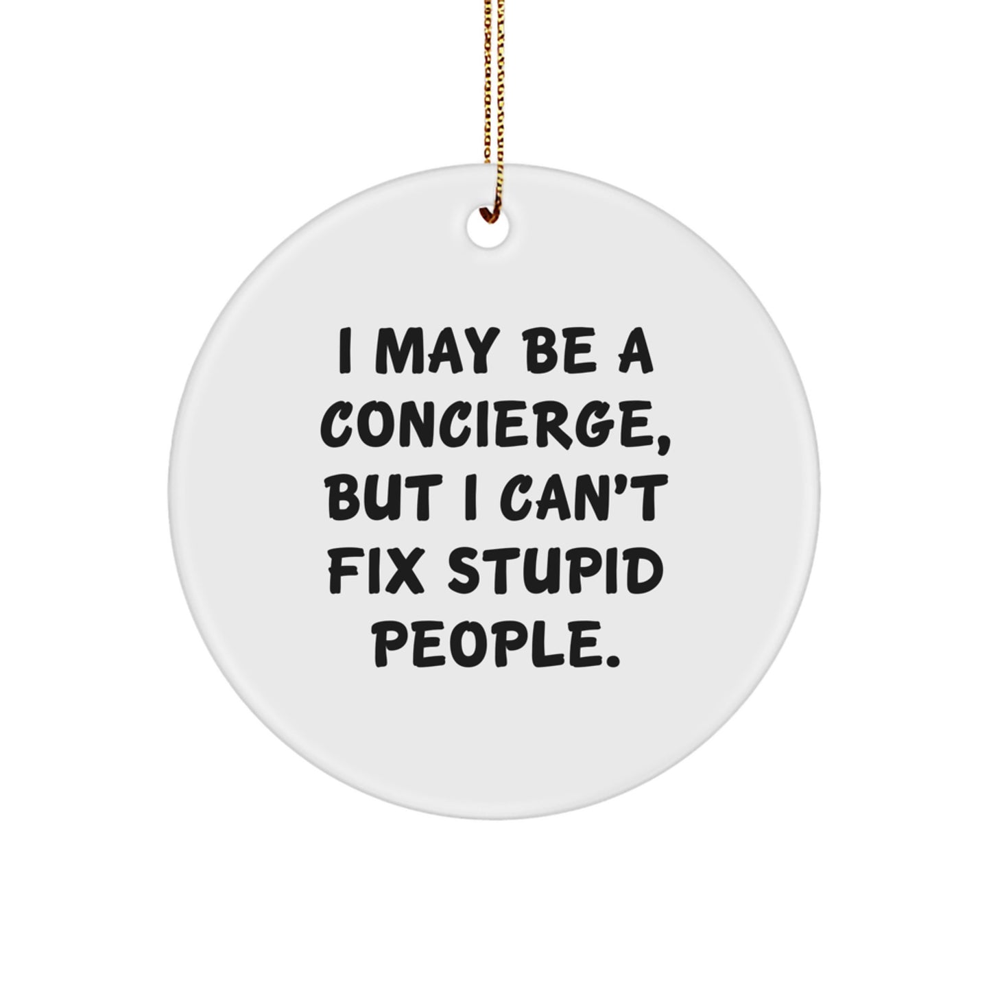 Circle Christmas Ornament for Coworkers Gift – Concierge Quote Keepsake - Image 1
