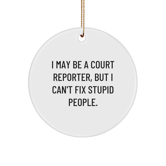 Court Reporter Circle Ornament Gift for Happy Kids Favorite Christmas - Image 1