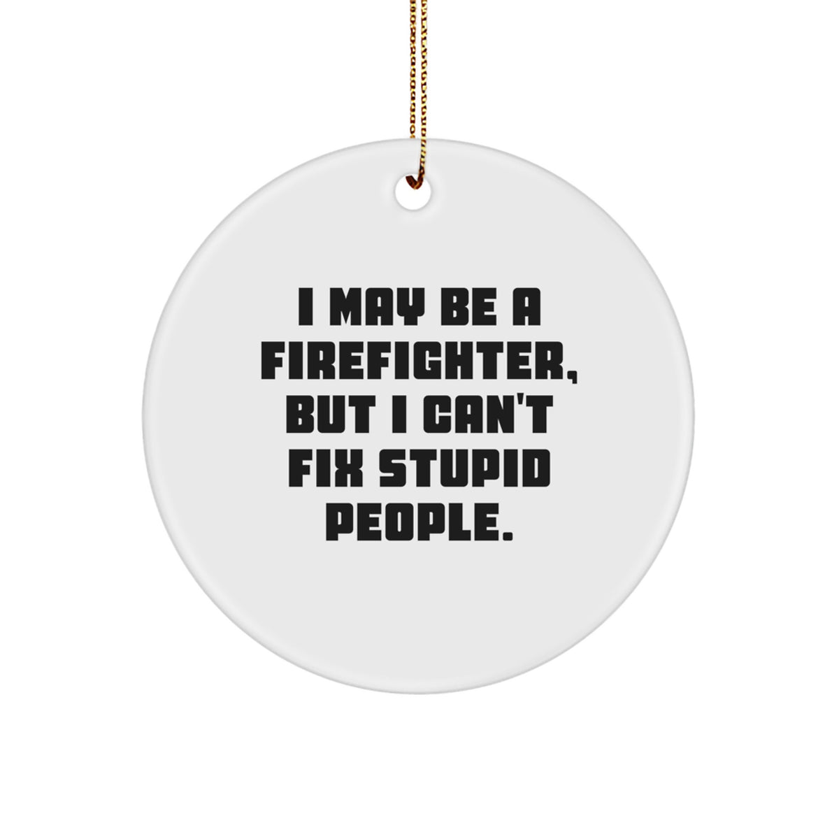 Firefighter Circle Ornament Keepsake Surprise for Him Christmas Gift - Image 1