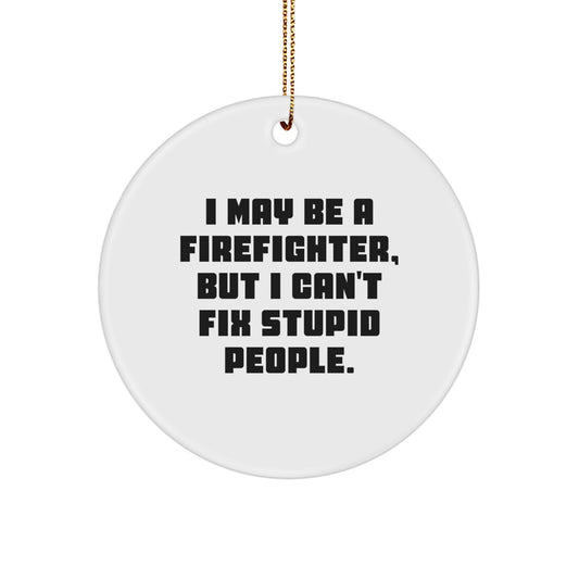 Firefighter Circle Ornament Keepsake Surprise for Him Christmas Gift - Image 1