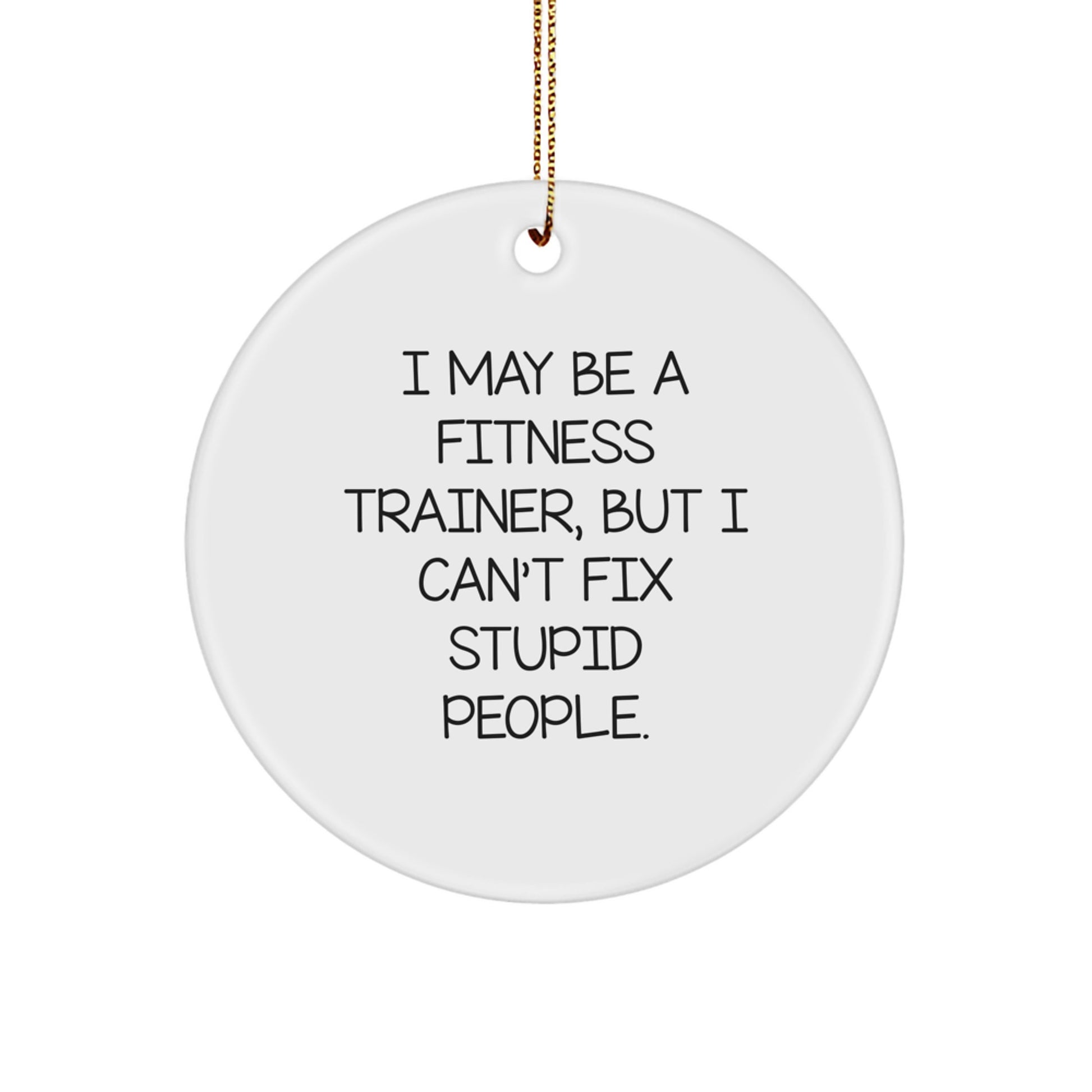 Funny Fitness Trainer Gifts from Friends for Men Christmas Unique Ornaments Circle Shaped - Image 1
