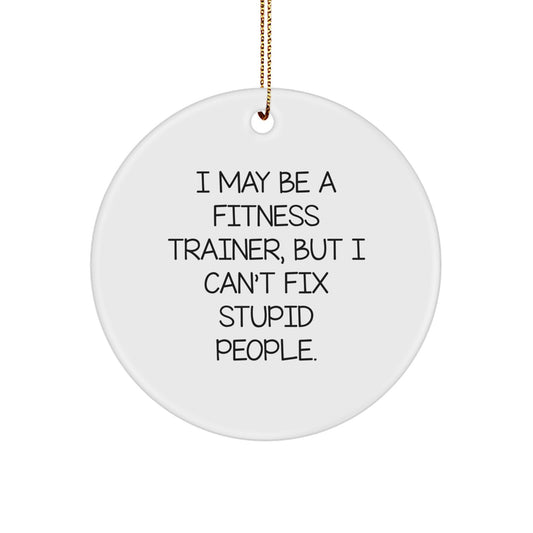 Funny Fitness Trainer Gifts from Friends for Men Christmas Unique Ornaments Circle Shaped - Image 1
