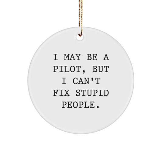 Pilot Circle Ornament Idea for Coworkers Christmas Gift Humor - Image 1