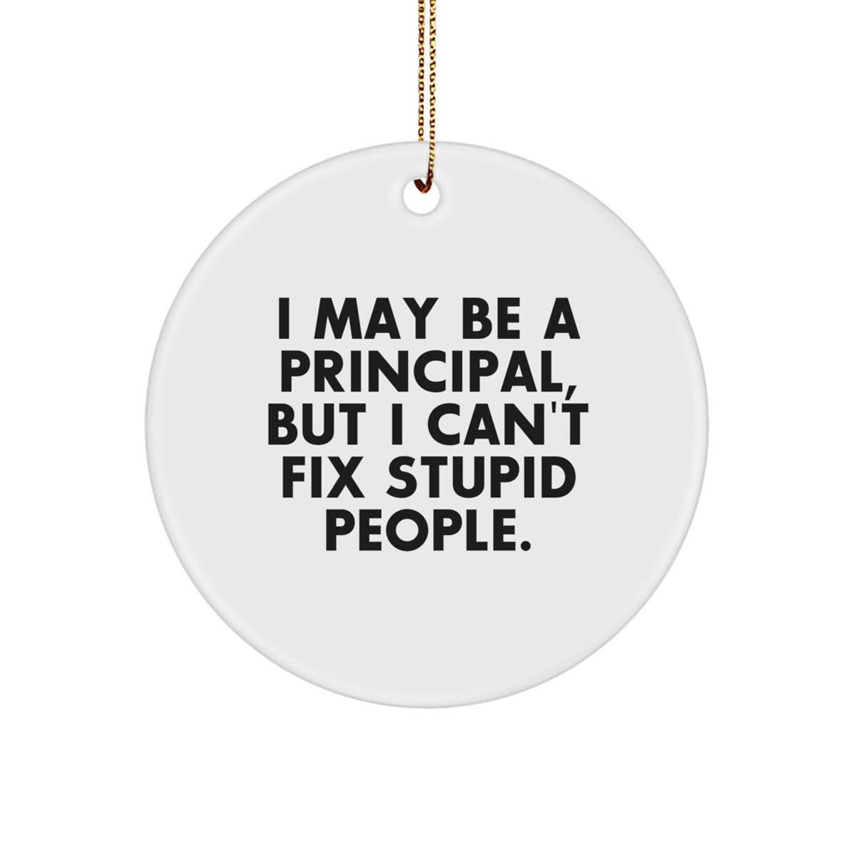 Christmas Unique Gift Ornament for Her Principal Funny Present Circle - Image 1