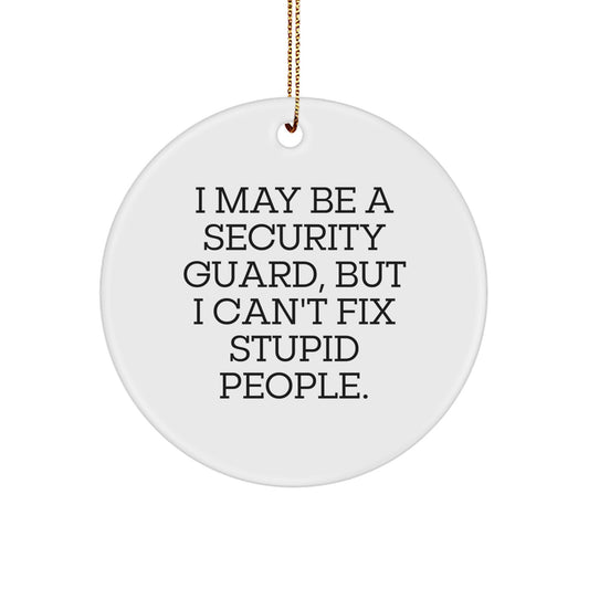 Security Guard Circle Ornament Idea for Coworkers Christmas Gift - Image 1