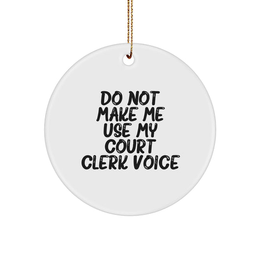 Christmas Unique Gift for Her Court Clerk Circle Ornament Present - Image 1