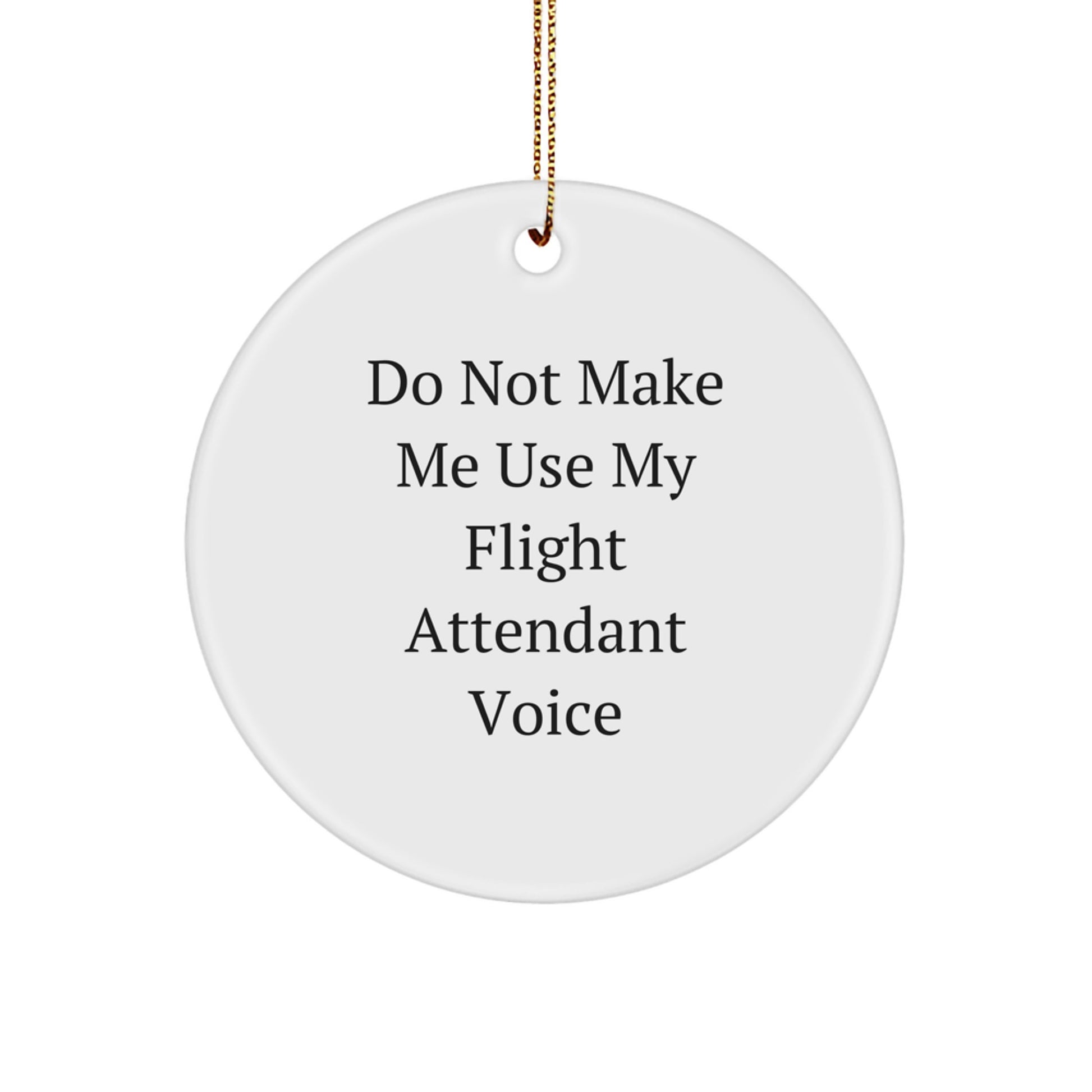 Funny Flight Attendant Gifts, Do Not Make Me Use My Flight Attendant Voice, Christmas Unique Gifts from Coworkers for Family - Image 1