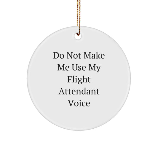 Funny Flight Attendant Gifts, Do Not Make Me Use My Flight Attendant Voice, Christmas Unique Gifts from Coworkers for Family - Image 1