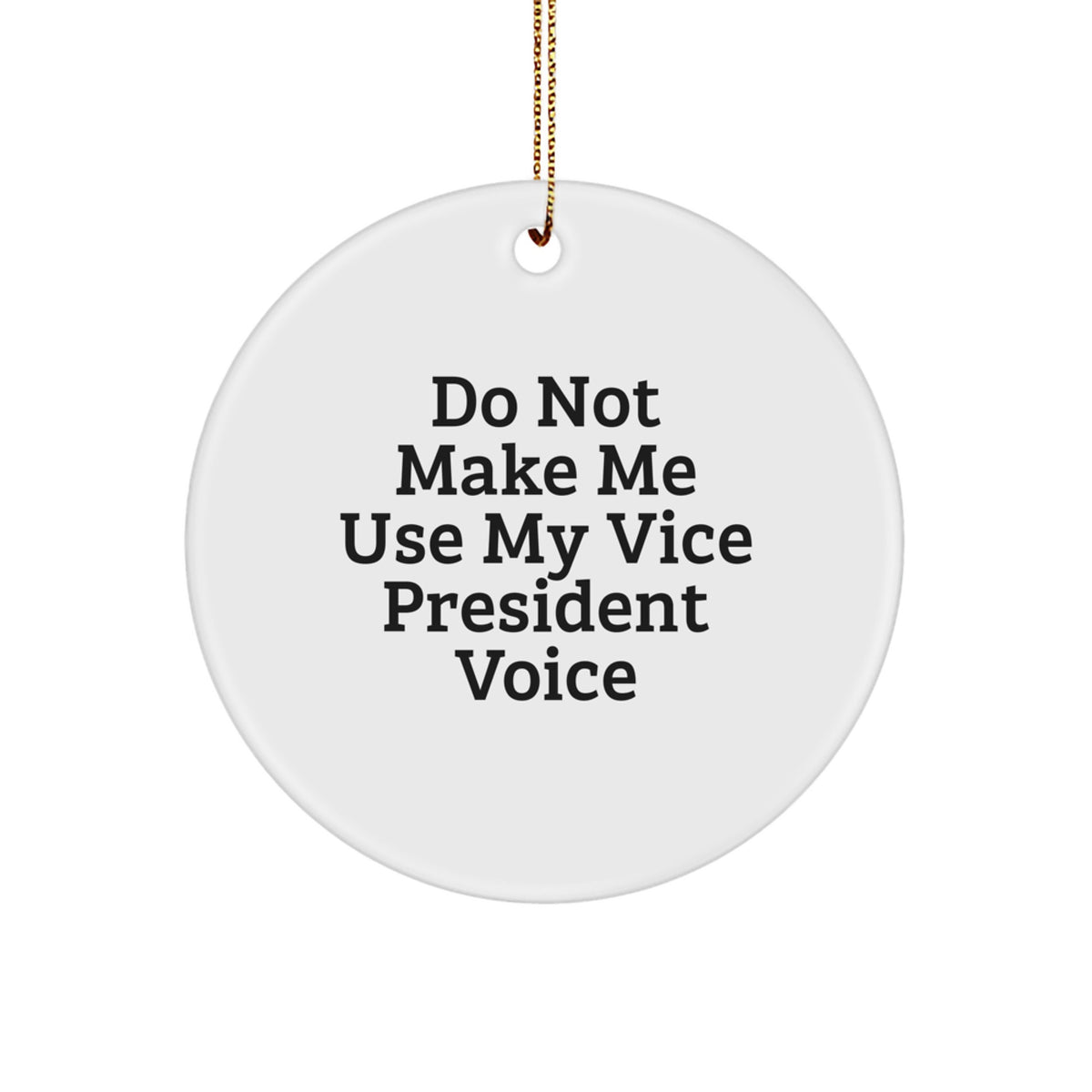 Funny Vice President Gift Circle Ornament for Men Women Friends Coworkers Family, Do Not Make Me Use My Vice President Voice, Unique Christmas Unique Gifts from Friends Family - Image 1