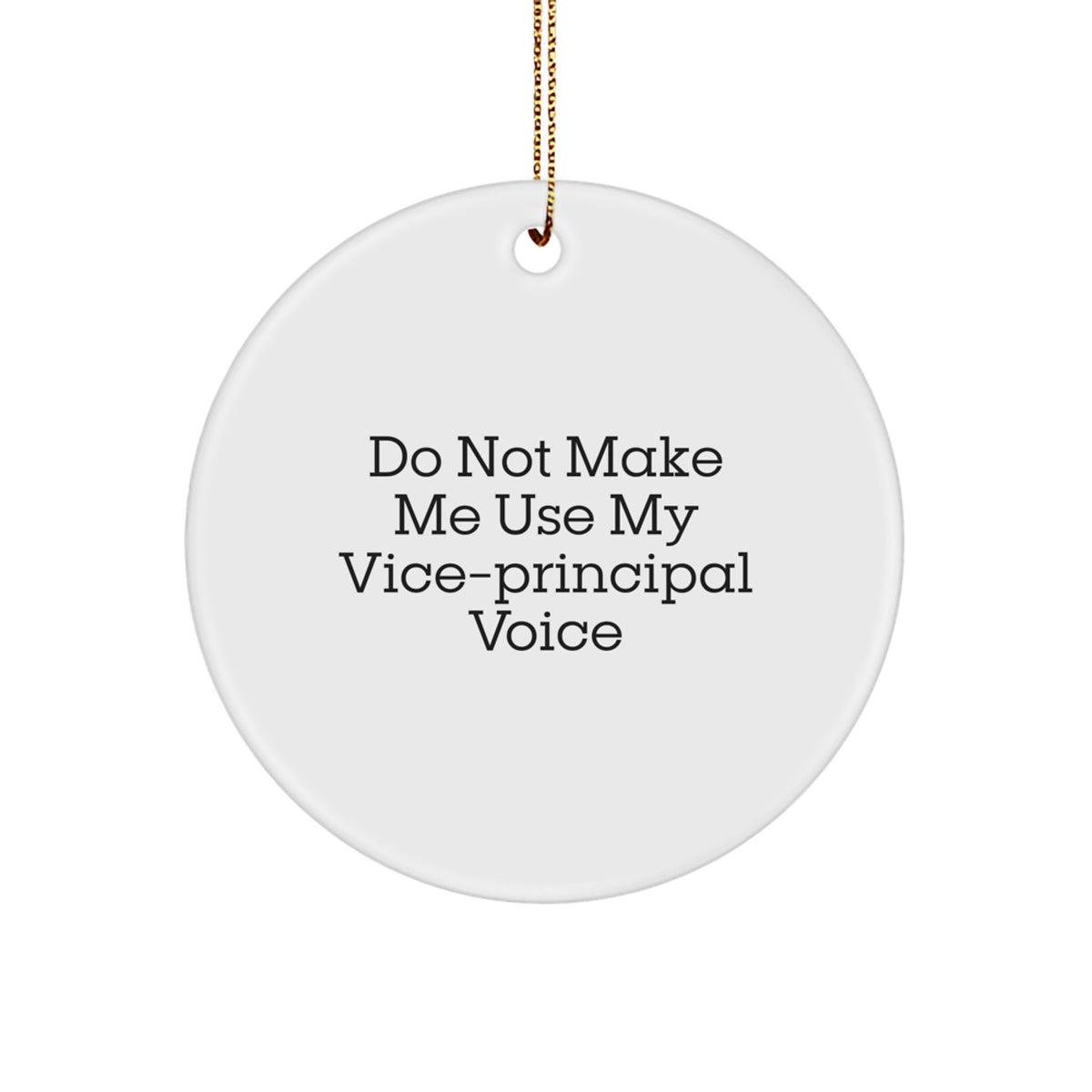 Funny Vice-principal Gifts from Men to Vice-principal on Christmas Unique Gifts, Vice-principal Circle Ornament, Don't Make Me Use My Vice-principal Voice - Image 1