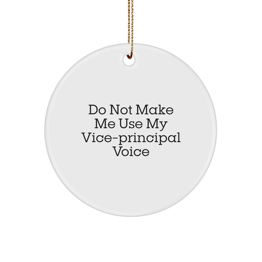 Funny Vice-principal Gifts from Men to Vice-principal on Christmas Unique Gifts, Vice-principal Circle Ornament, Don't Make Me Use My Vice-principal Voice - Image 1