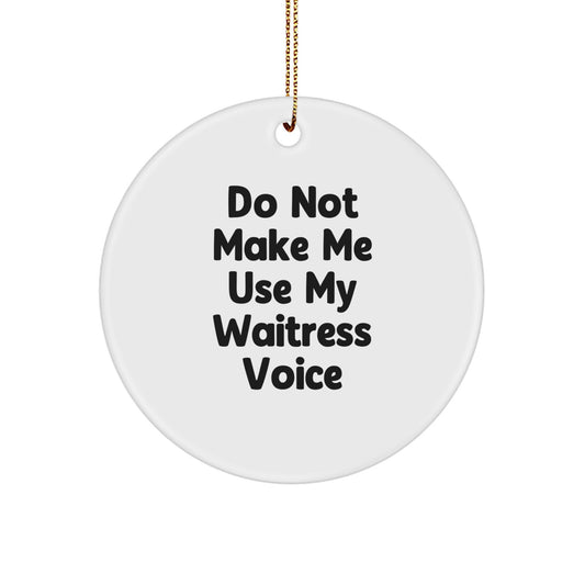 Christmas Gift for Her Waitress Circle Ornament Present - Image 1