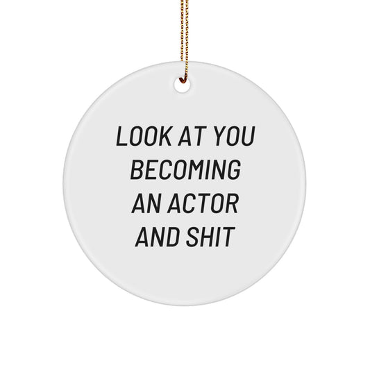Funny Actor Circle Ornament Gifts from Friends, Men, Women, Coworkers to Actor, Men, Women, Friends, Coworkers, Great Actor Unique Christmas Unique Gifts - Image 1