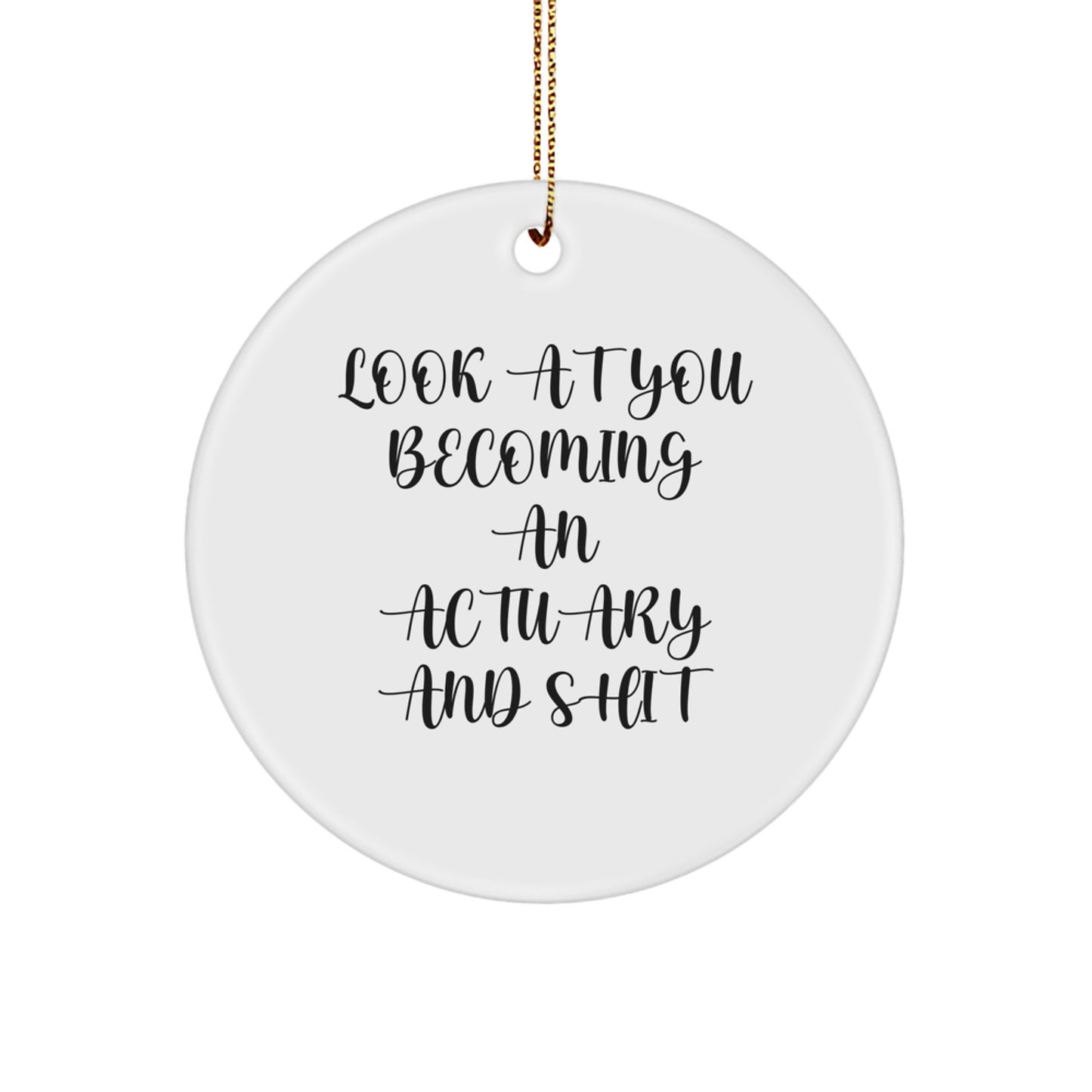 Funny Actuary Gifts for Men, Unique Circle Ornament, Christmas Unique Gifts from Friends to Actuary Men - Image 1