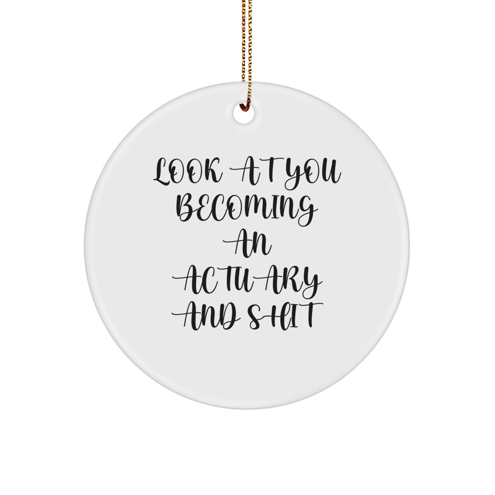Funny Actuary Gifts for Men, Unique Circle Ornament, Christmas Unique Gifts from Friends to Actuary Men - Image 1