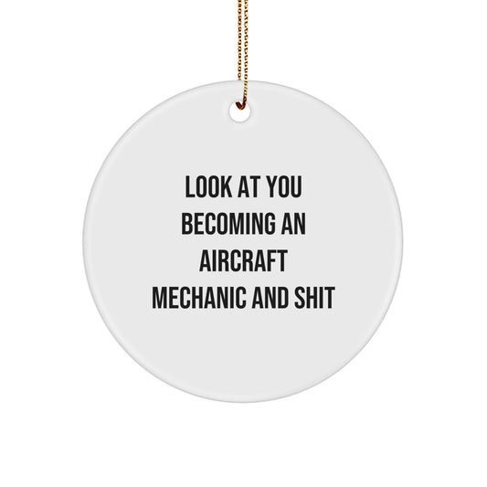 Aircraft Mechanic Christmas Ornament Look At You Gift for Friends - Image 1