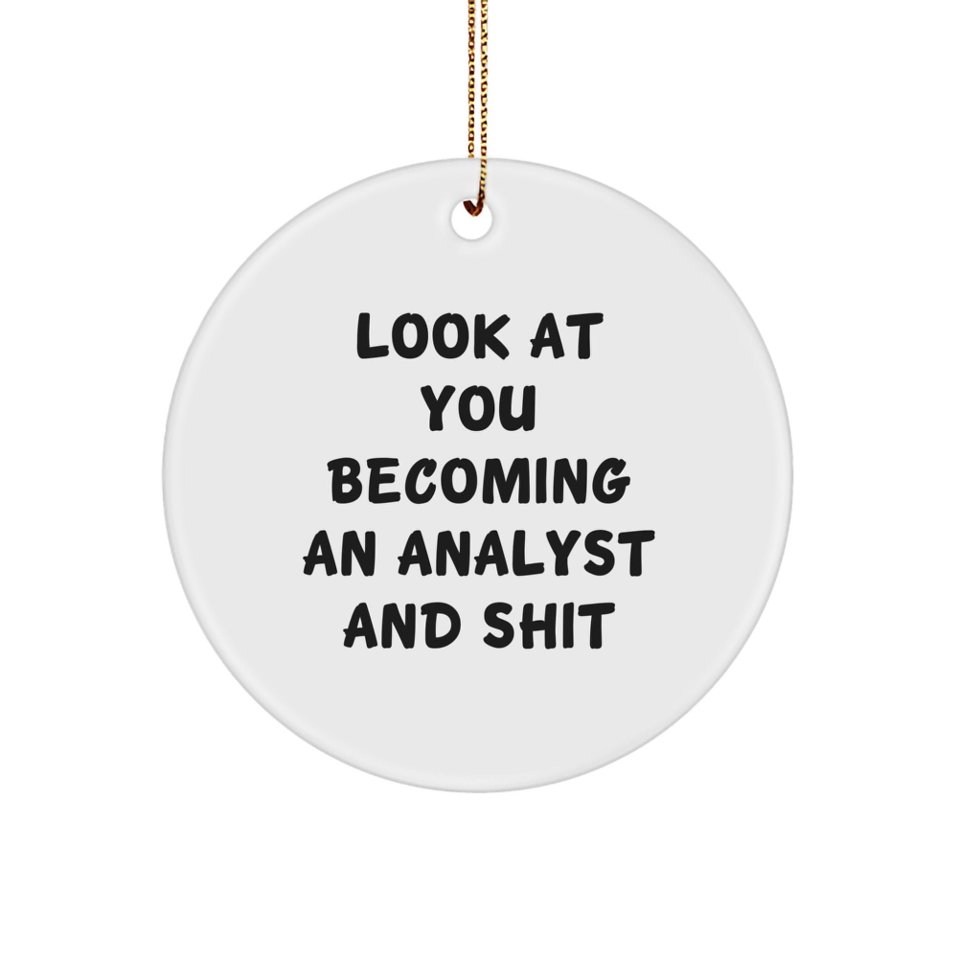 Funny Analyst Circle Ornament Gifts for Men Women Friends Coworkers Family - Look At You Becoming An Analyst And Shit Christmas Unique Decorations - Image 1