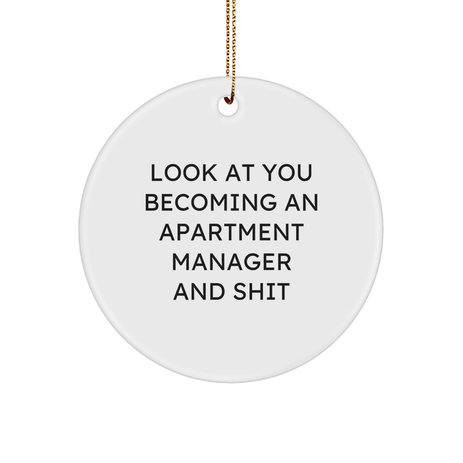 Funny Apartment Manager Gifts for Men or Women - Christmas Unique Circle Ornament from Friends, Coworkers to Family - Image 1
