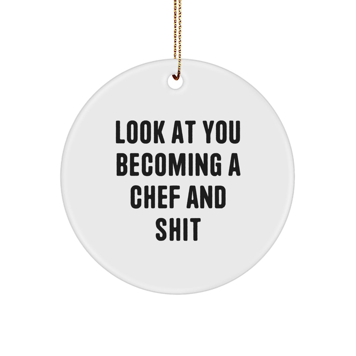 Holiday Christmas Gift for Her Chef Circle Ornament Present Surprise - Image 1