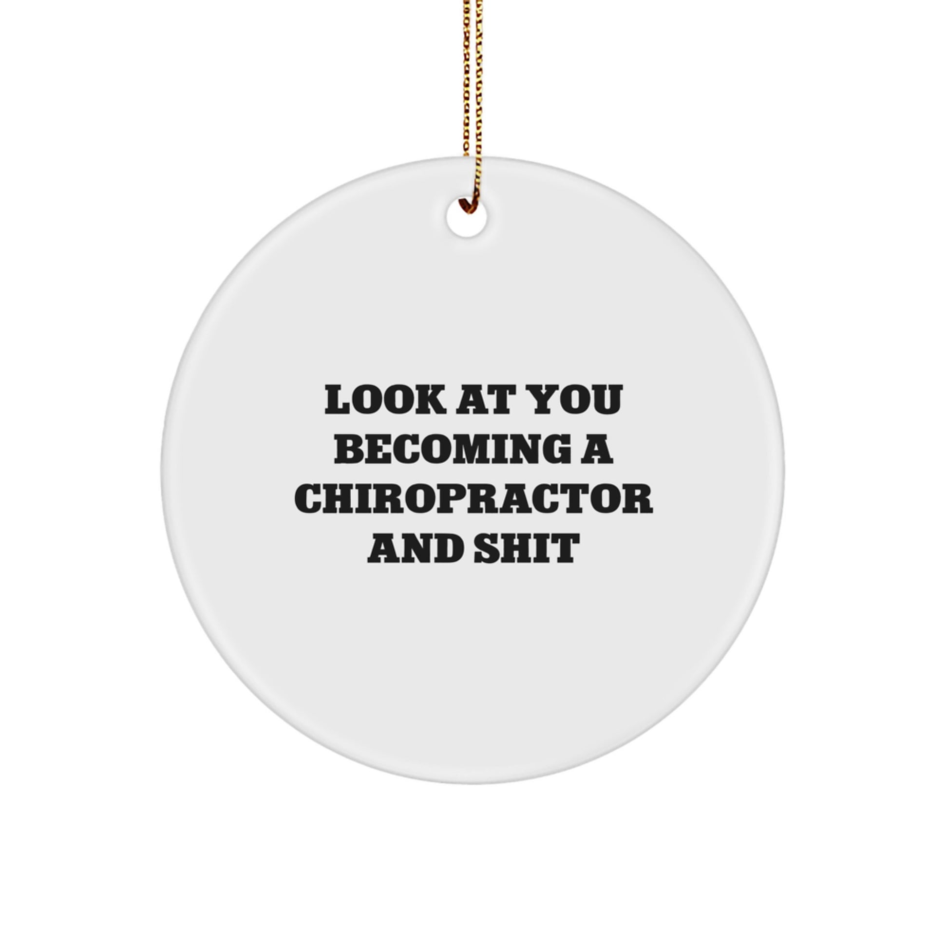 Christmas Gift for Her Chiropractor Circle Ornament Present Surprise - Image 1