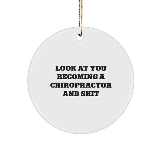Christmas Gift for Her Chiropractor Circle Ornament Present Surprise - Image 1