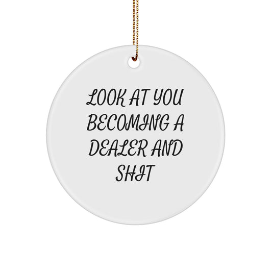 Family Dealer Circle Ornament Looking at You Becoming a Dealer Gift - Image 1