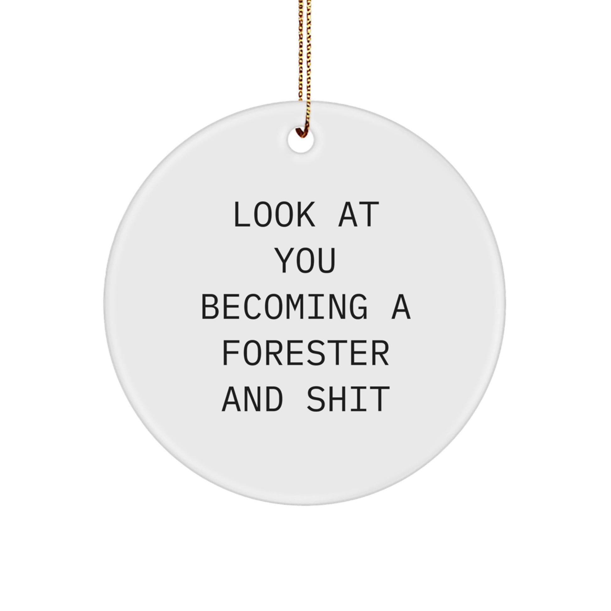 Forester Christmas Circle Ornament Funny Quote Gifts from Men to Forester Friends - Image 1