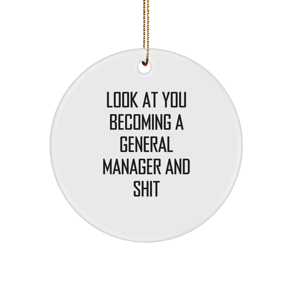 Funny General Manager Circle Ornament Gifts from Friends for General Manager - 'Look At You Becoming A General Manager And Shit' Christmas Unique Gifts - Image 1