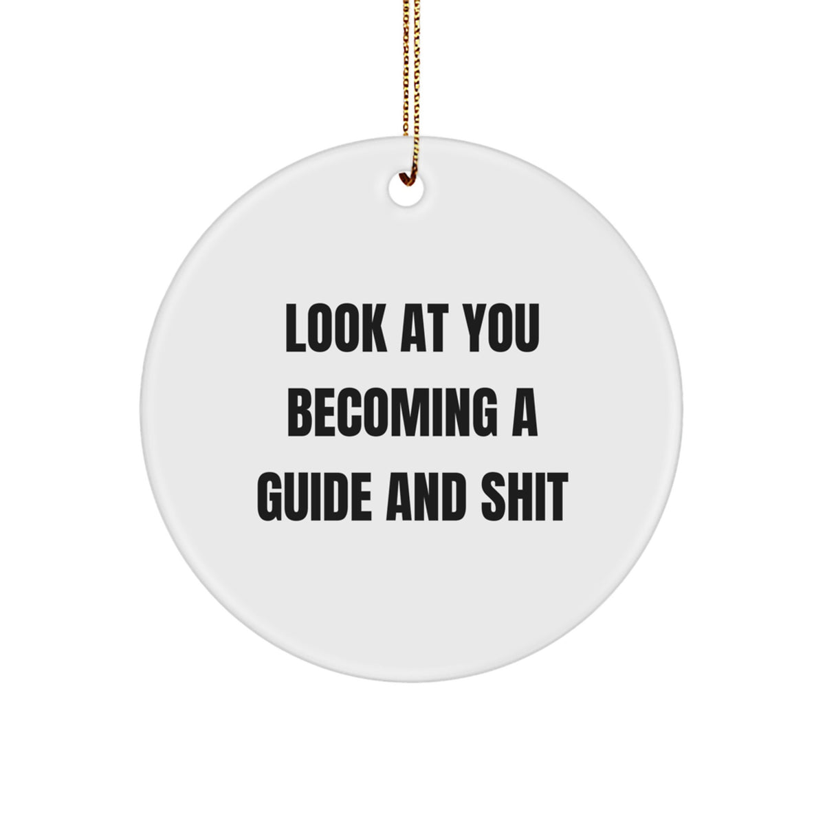 Funny Guide Circle Ornament Gifts from Friends, Family, or Coworkers for Guide Enthusiasts, Guide Lovers, or Guide Fans - Unique Christmas Circle Ornament, Look At You Becoming A Guide And Shit - Image 1