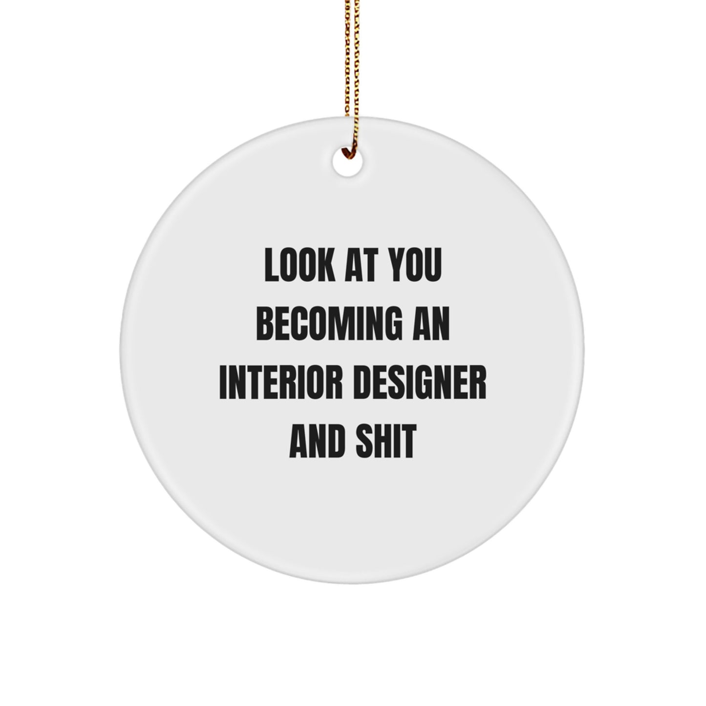 Christmas Gift for Her Interior Designer Circle Ornament Present - Image 1